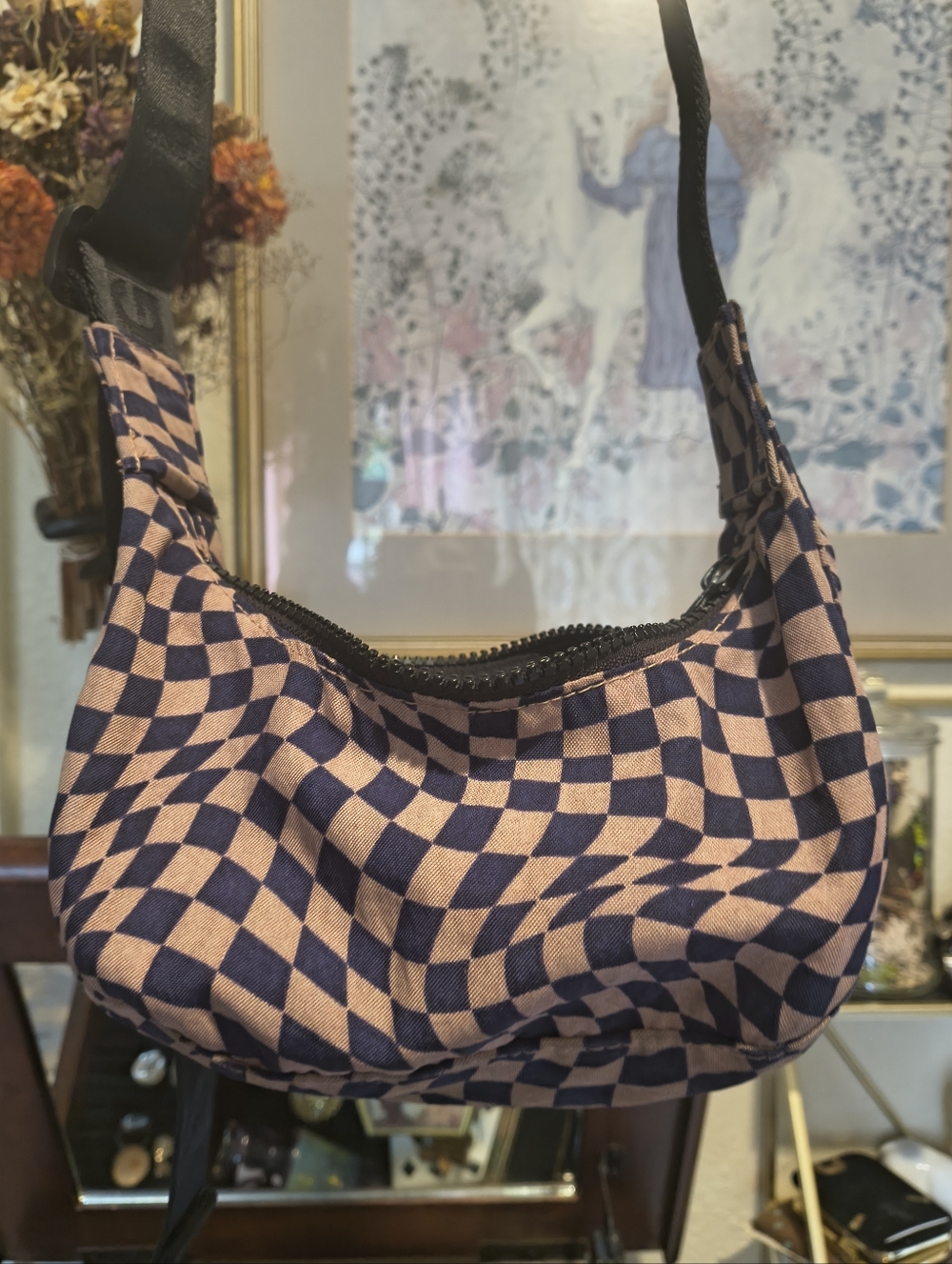 Baggu Trippy Checker Mini Crescent